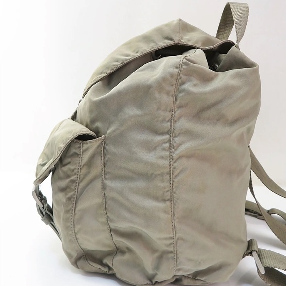 Authentic PRADA Gray Nylon and Leather Backpack Bag Purse - Picture 6 of 16